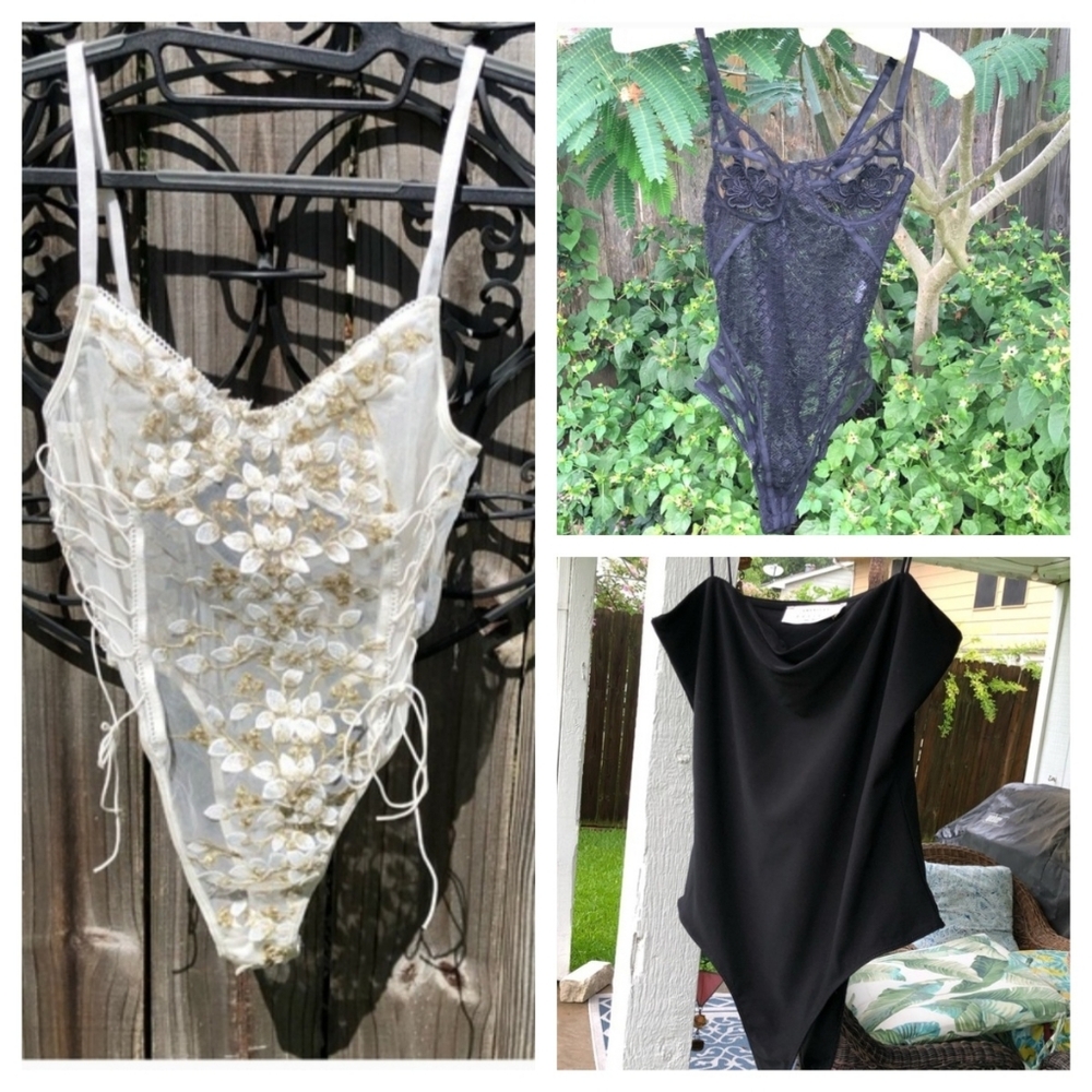 3 Bodysuits American threads Black bodysuit Small/Medium + 2 More